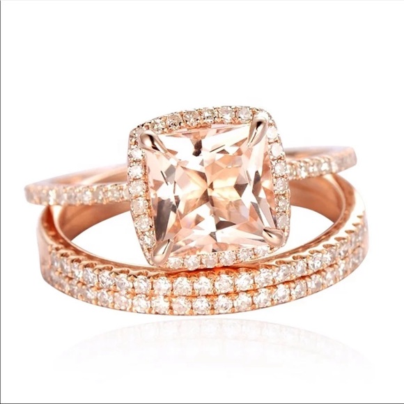 Jewelry - *NEW*3 Pieces Set Rose Gold Zircon Wedding Ring